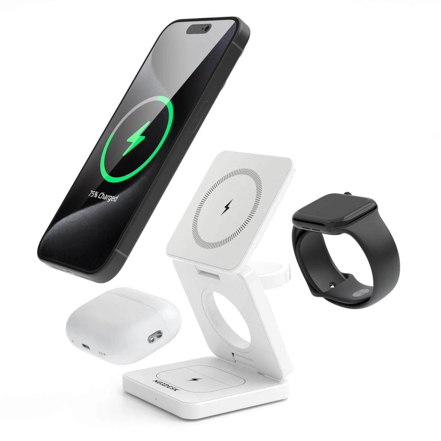 ChargeMate | Draadloze 3-in-1 Oplader | Snelladen en Draagbaar