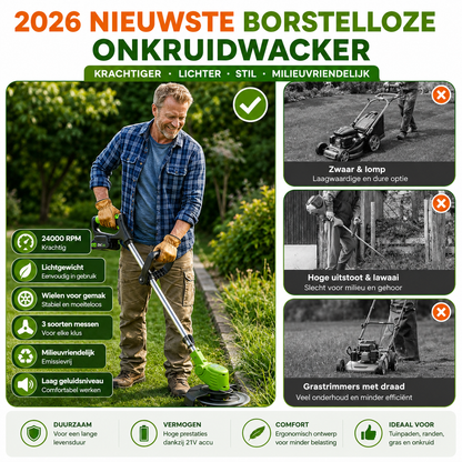 TrimFlex | Draadloze Grastrimmer met Verstelbare Steel
