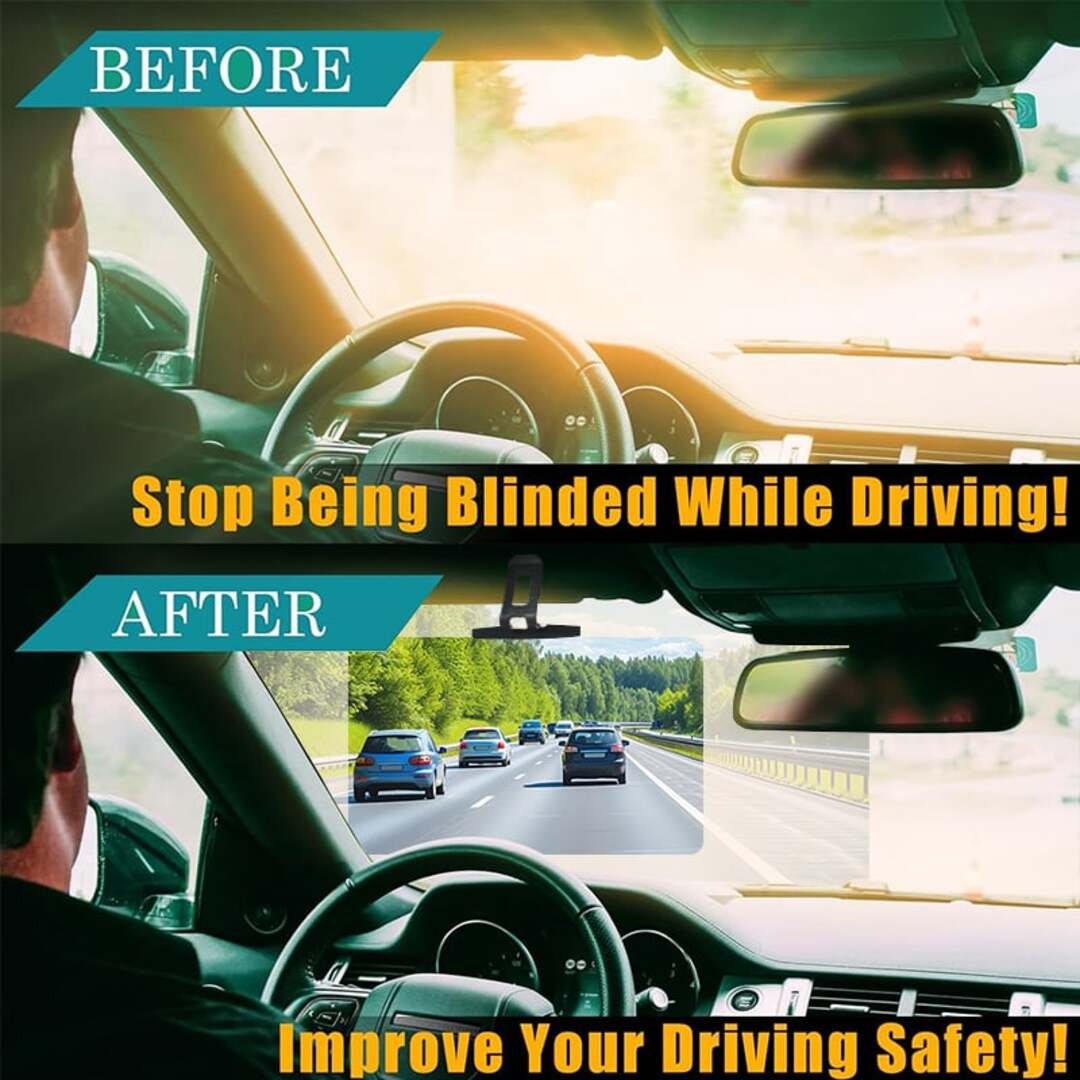 DriveShield | Gepolariseerde zonneklep voor helder zicht en minder verblinding tijdens het rijden
