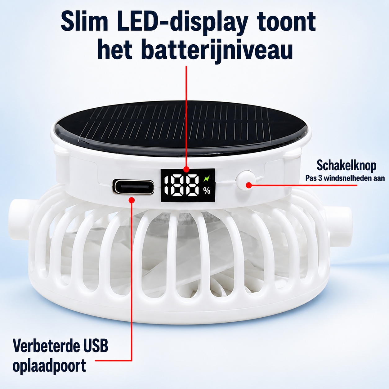 SolarBreeze | Verkoelende Outdoor Hoed Met Zonne-energie En USB