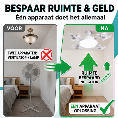 BreezeSocket | 2-in-1 Stille LED-Plafondventilator Met Afstandsbediening