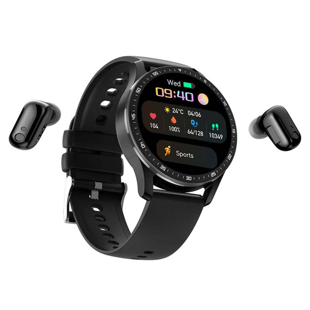 PulseSync | Luxe 2-in-1 Smartwatch met Bluetooth Oordopjes & Gezondheidsfuncties