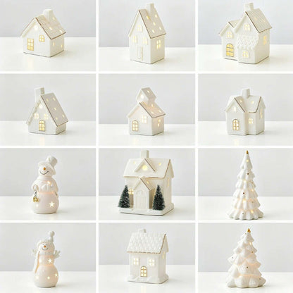 SnowLight | Handgemaakte Keramische Dorp met Verlichte Vensters