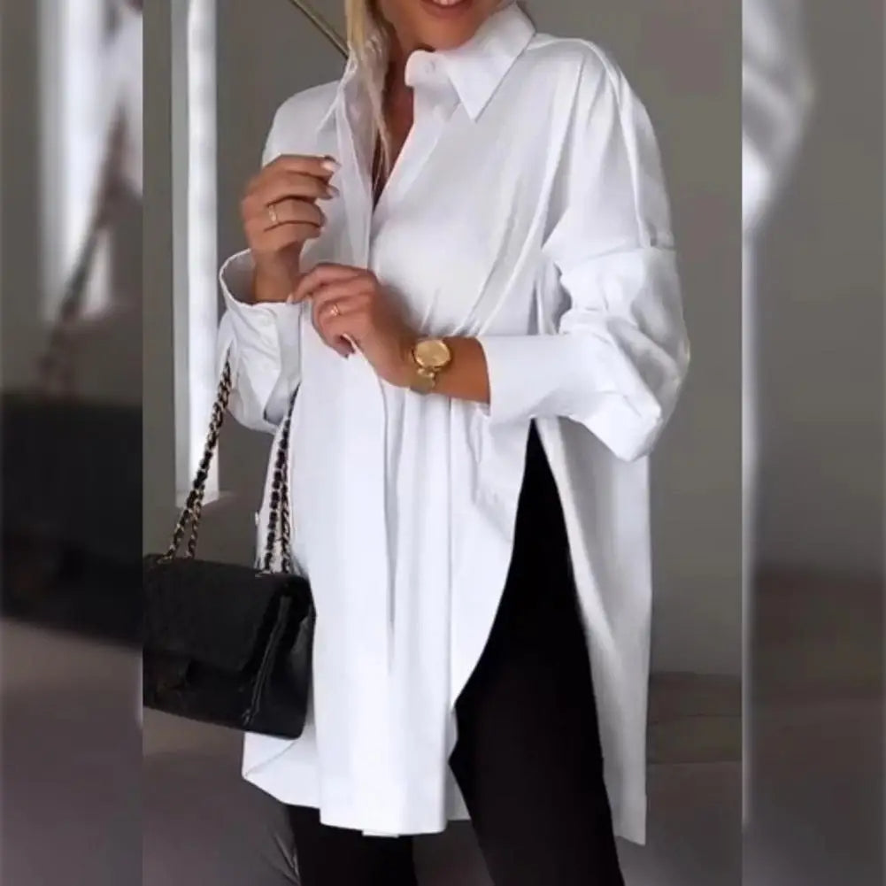 Oversized Lapel Button Shirt voor Dames