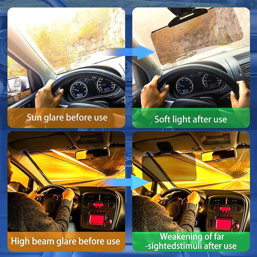 DriveShield | Gepolariseerde zonneklep voor helder zicht en minder verblinding tijdens het rijden