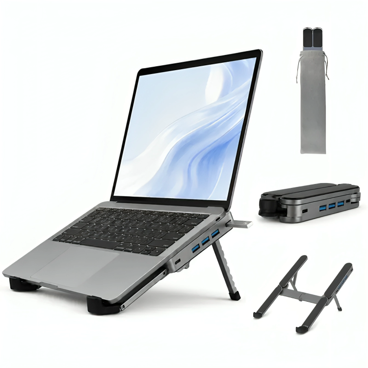 DockStand | Laptopstand En USB-Hub In Één