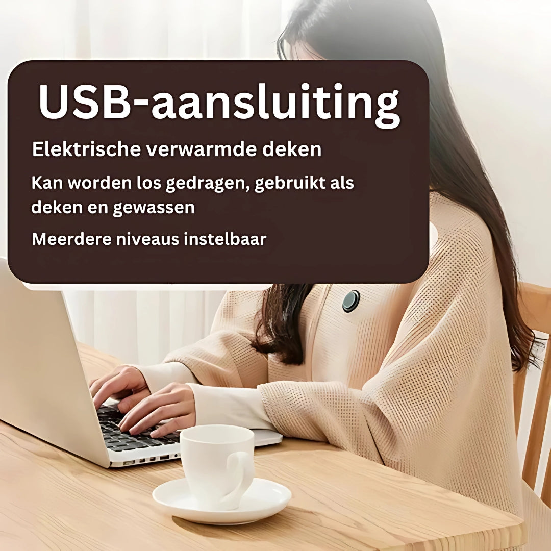 HeatWrap |  Draagbare USB Verwarmde Sjaal Deken