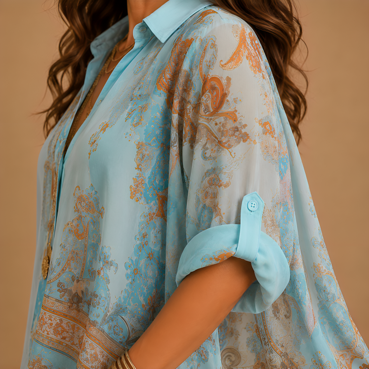 Cléo | Zijden Kaftan Maxi Jurk