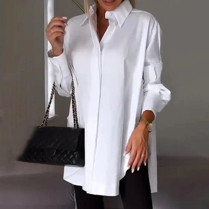 Oversized Lapel Button Shirt voor Dames