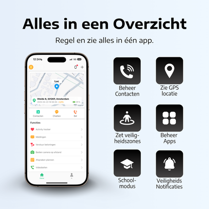 TrackBuddy | GPS Horloge voor Kinderen met Realtime Locatie en Veilig Bellen