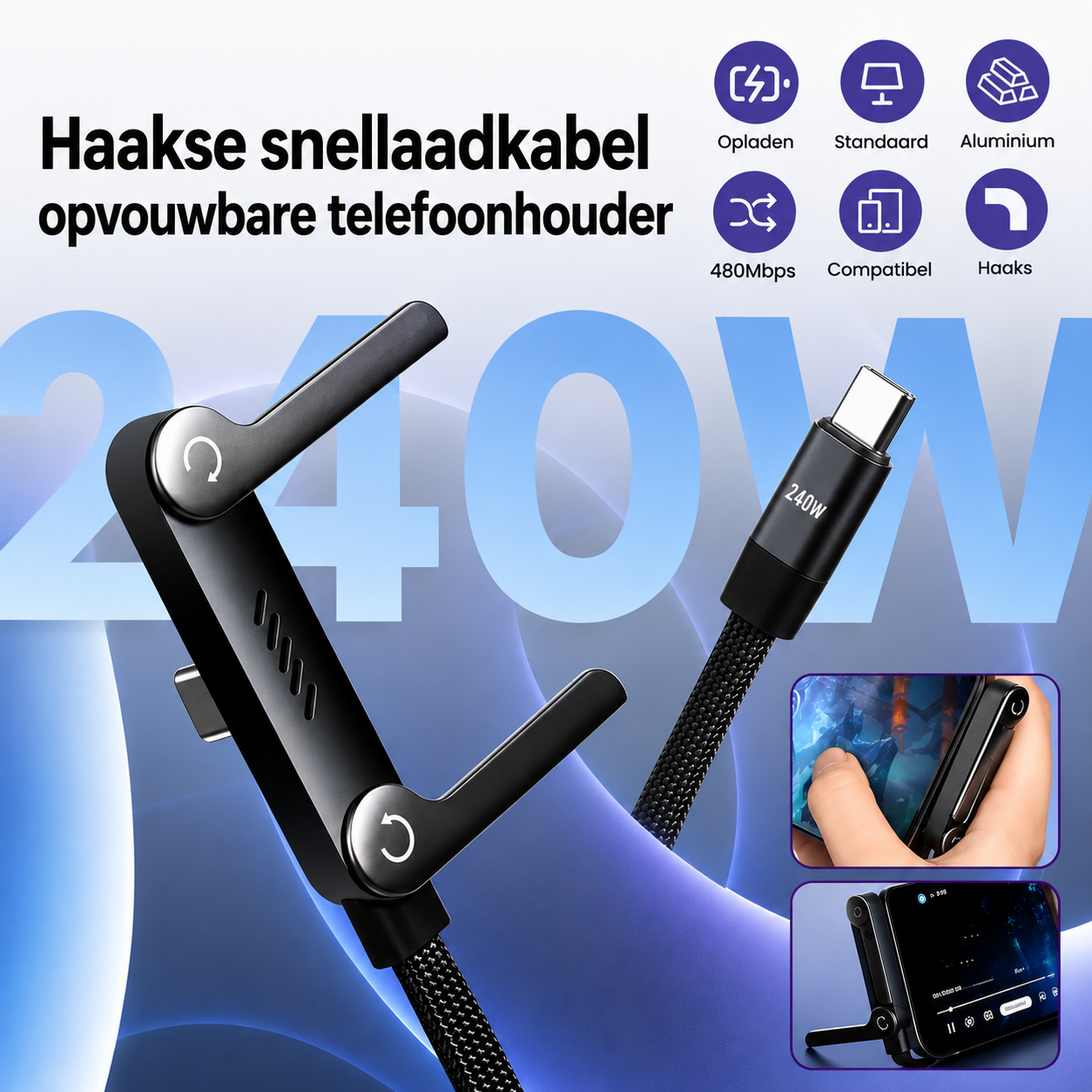 PowerStand Cable | Handsfree Opladen Waar Je Ook Bent