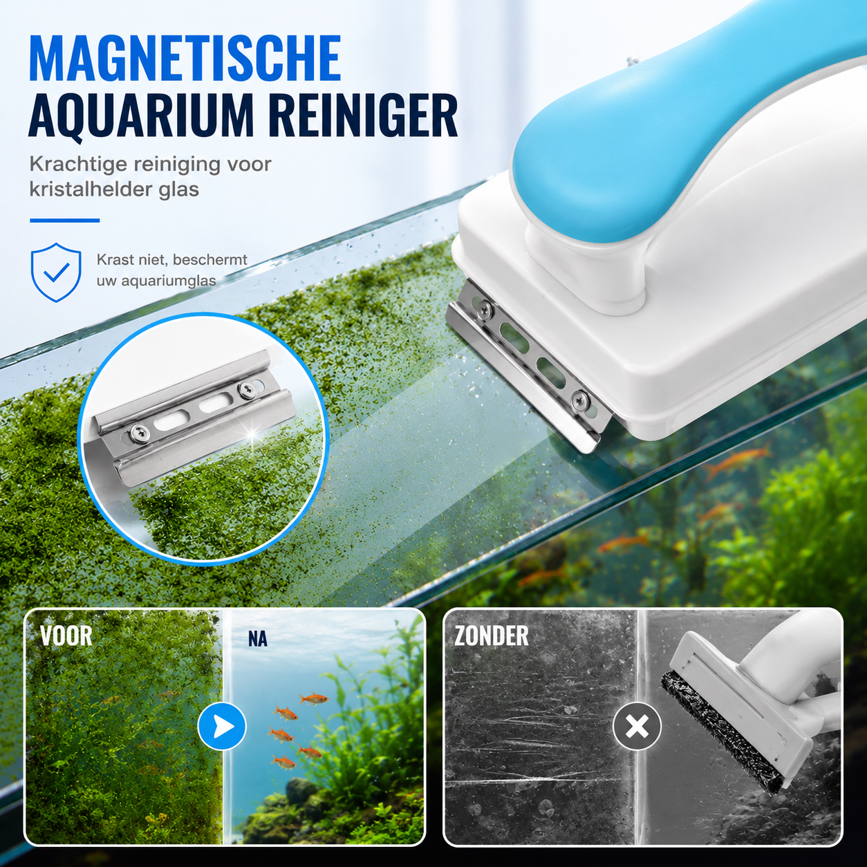 AquaMag Cleaner | Verwijdert Algen Zonder Natte Handen