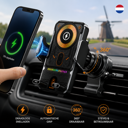 DriveCharge | Draadloze Auto Telefoonhouder met Snelladen en Sensor