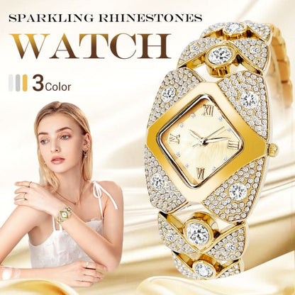 SparkleTime | Kwartshorloge met Fonkelende Steentjes voor Verfijnde Stijl