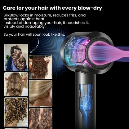 SilkBlow | Supersnelle Föhn met 5 Opzetstukken voor Glanzend Haar