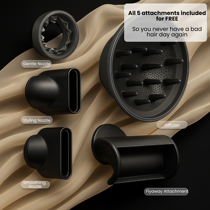 SilkBlow | Supersnelle Föhn met 5 Opzetstukken voor Glanzend Haar