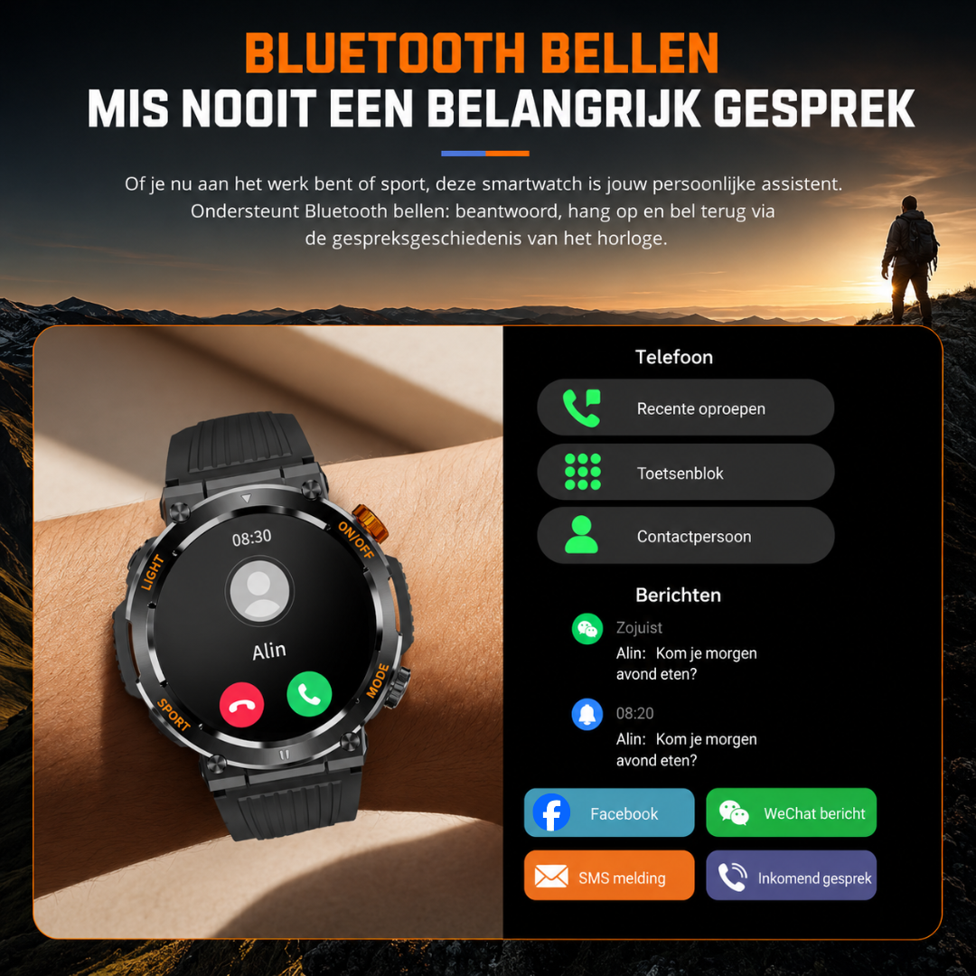 MotionTrack Smartwatch | Houd Grip Op Je Prestaties En Je Dag