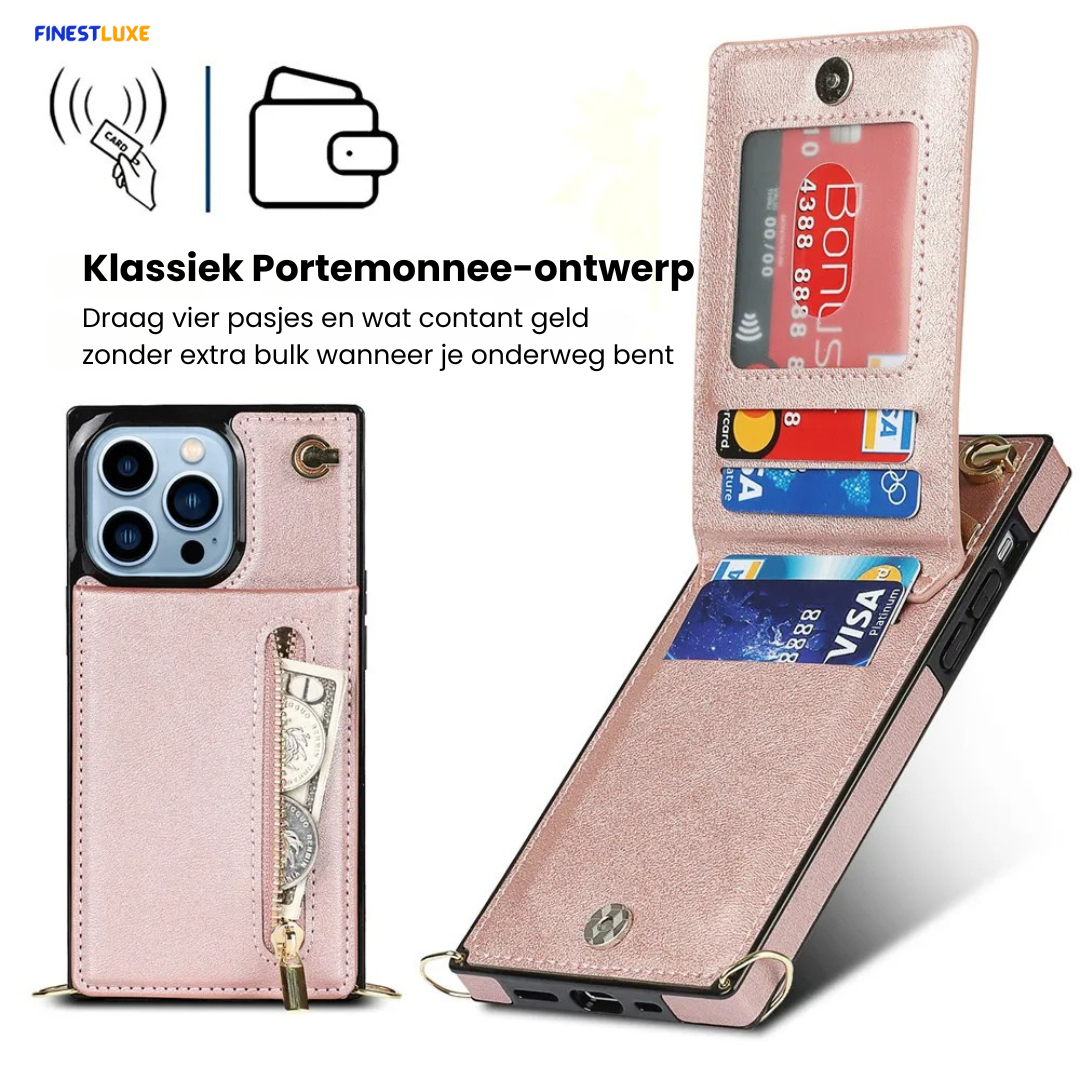 UrbanLoop | Crossbody Beschermhoes met Ritsvak & Kaartsleuven voor Smartphone