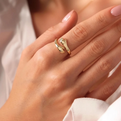 EmbraceRing | Verstelbare Ring met 18K Verguld Design