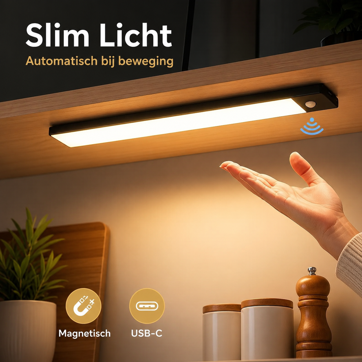 MotionLight | Compacte LED-Lamp met Warm Licht & Sensorfunctie