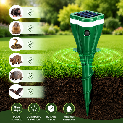 MoleGuard Solar | Bescherm je tuin tegen mollen en ongewenste dieren