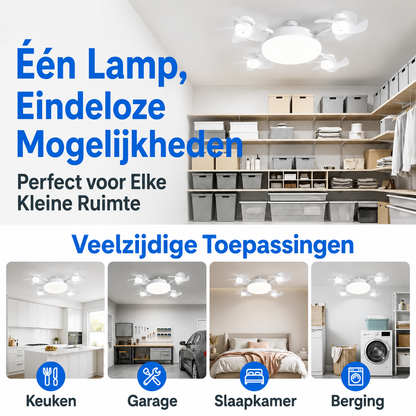 BreezeSocket | 2-in-1 Stille LED-Plafondventilator Met Afstandsbediening