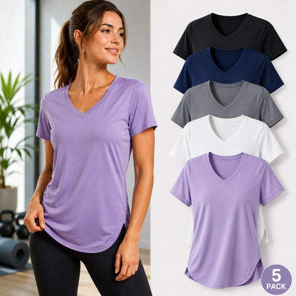 ActiveFit | 5-Pack Zachte V-Hals Sportshirts