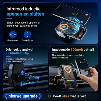 DriveCharge | Draadloze Auto Telefoonhouder met Snelladen en Sensor