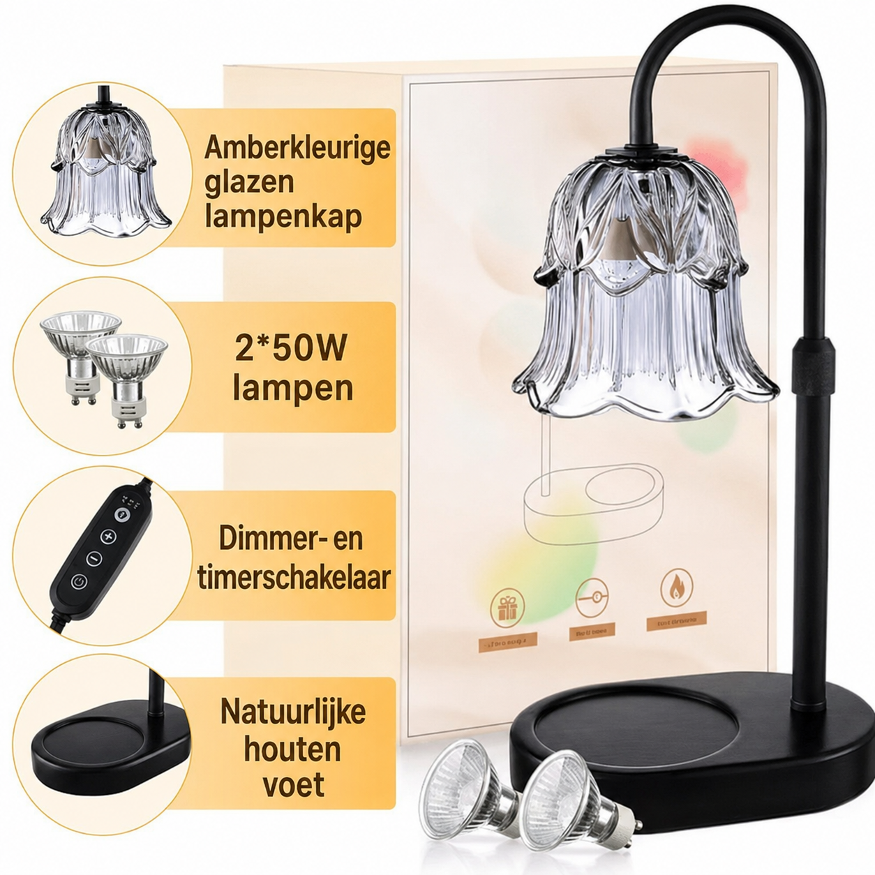 CandleGlow | Metalen Kaarsenwarmerlamp Met Timer