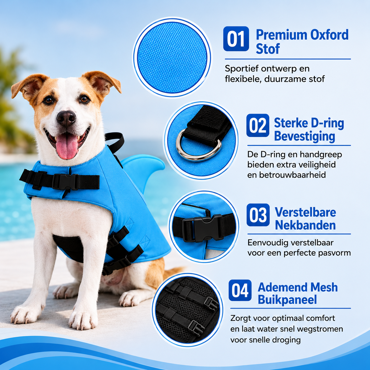 SharkPaw | Zwemvest Voor Honden Met Haaienvin