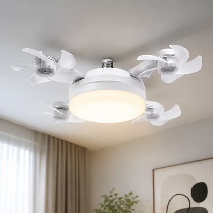 BreezeSocket | 2-in-1 Stille LED-Plafondventilator Met Afstandsbediening