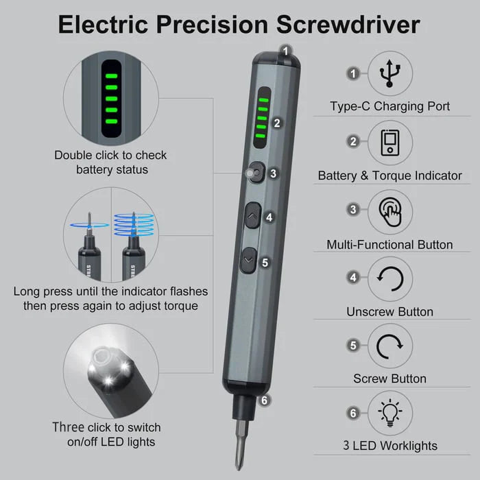 ScrewMaster | Elektrische en Magnetische Mini Precisie Toolset