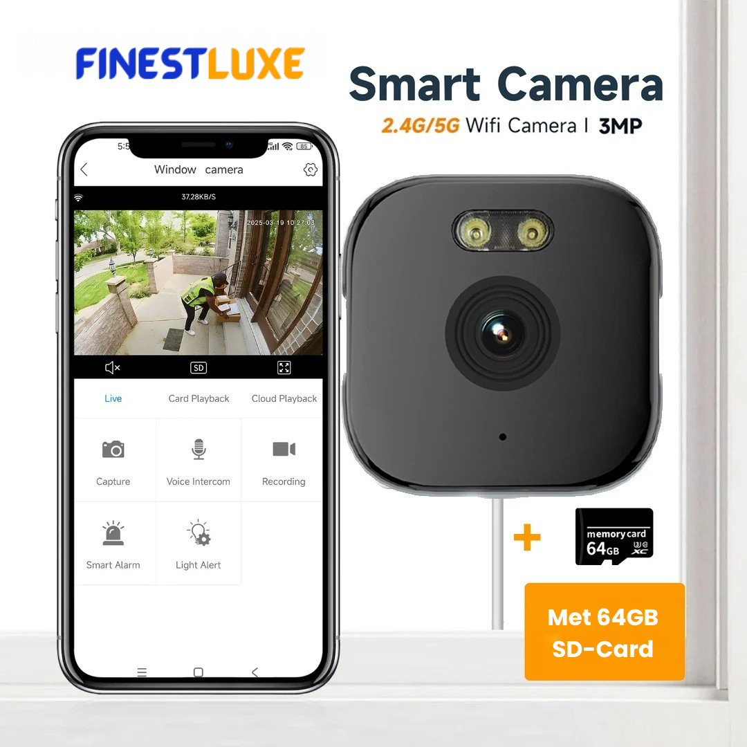 FullHD 2,4Ghz Wifi IP Bewakingscamera Voor Binnen. Met MicroSD Geheugen Tot 128gb Niet Inbegrepen FullHD 2,4Ghz Wifi IP Bewakingscamera Voor Binnen. Met MicroSD Geheugen Tot 128gb Niet Inbegrepen