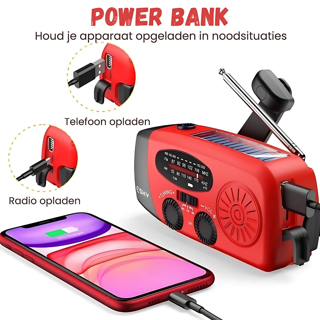 UFUZON Ishiva 10,000 mAh Solar Emergency Radio, Hand Crank and Battery UFUZON Ishiva 10,000 mAh Solar Emergency Radio, Hand Crank and Battery