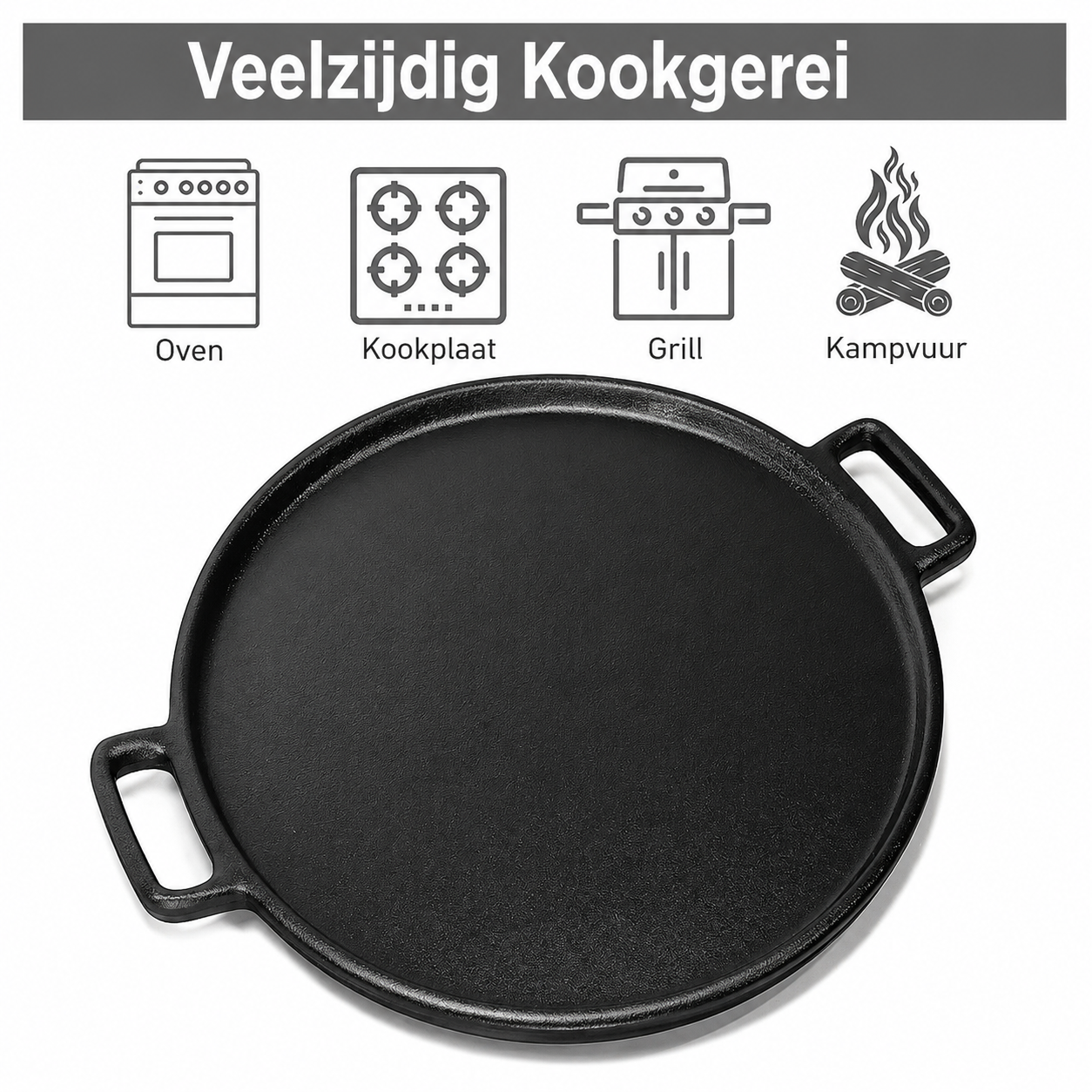 CrispPan | 14 Inch Gietijzeren Pizzapan Voor Een Krokante Bodem
