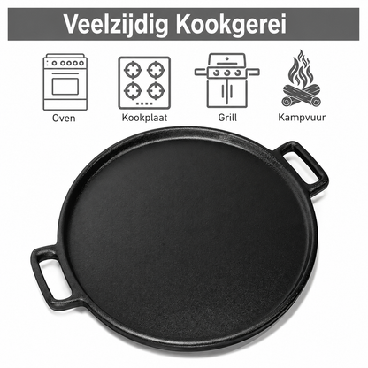 CrispPan | 14 Inch Gietijzeren Pizzapan Voor Een Krokante Bodem