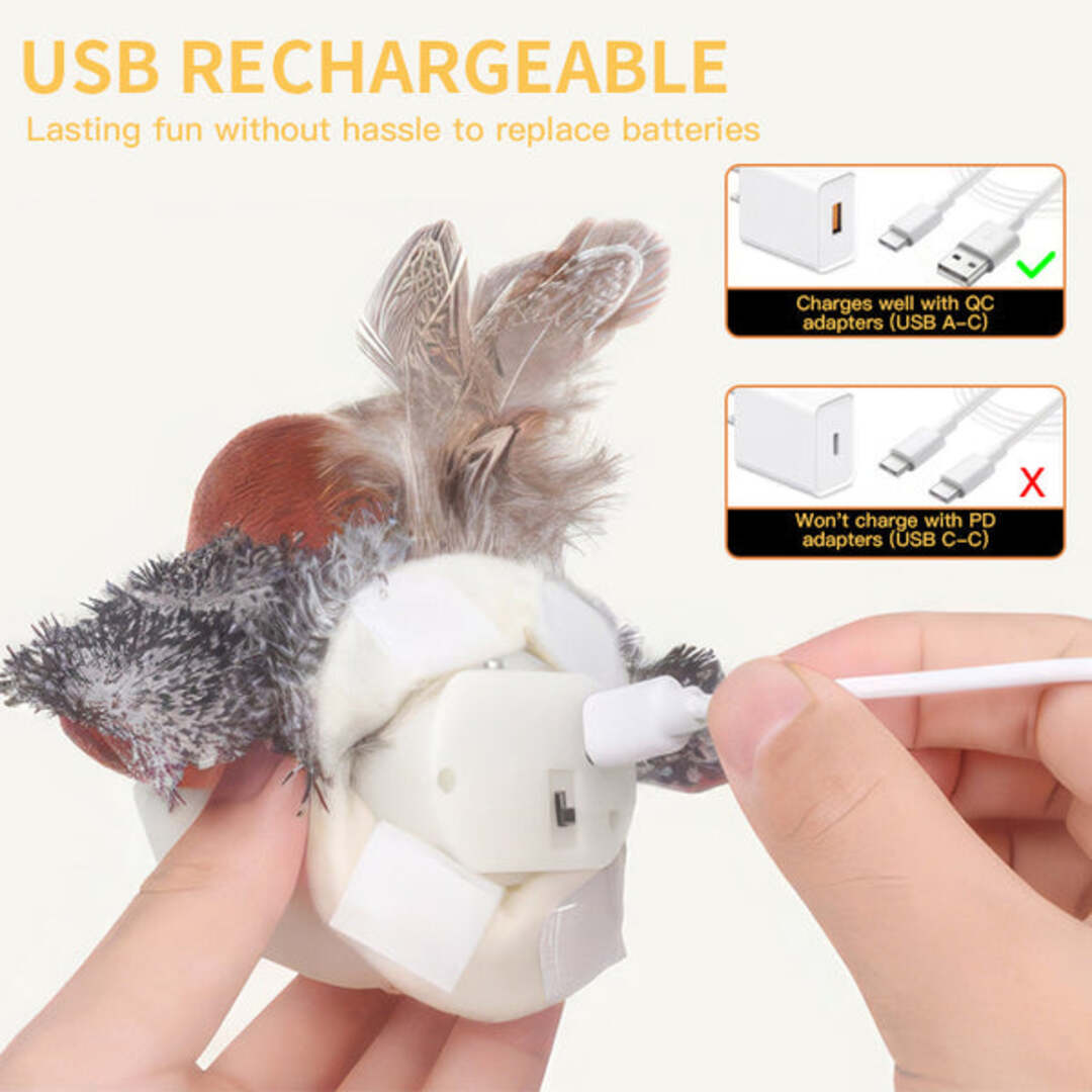 ChirpChase | Interactieve Vogel met Chirp en Flapperende Vleugels voor Katten