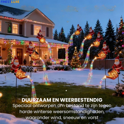 SantaSprinkle | Zonne-energie Kerst Gieter-Lantaarn met LED Verlichting