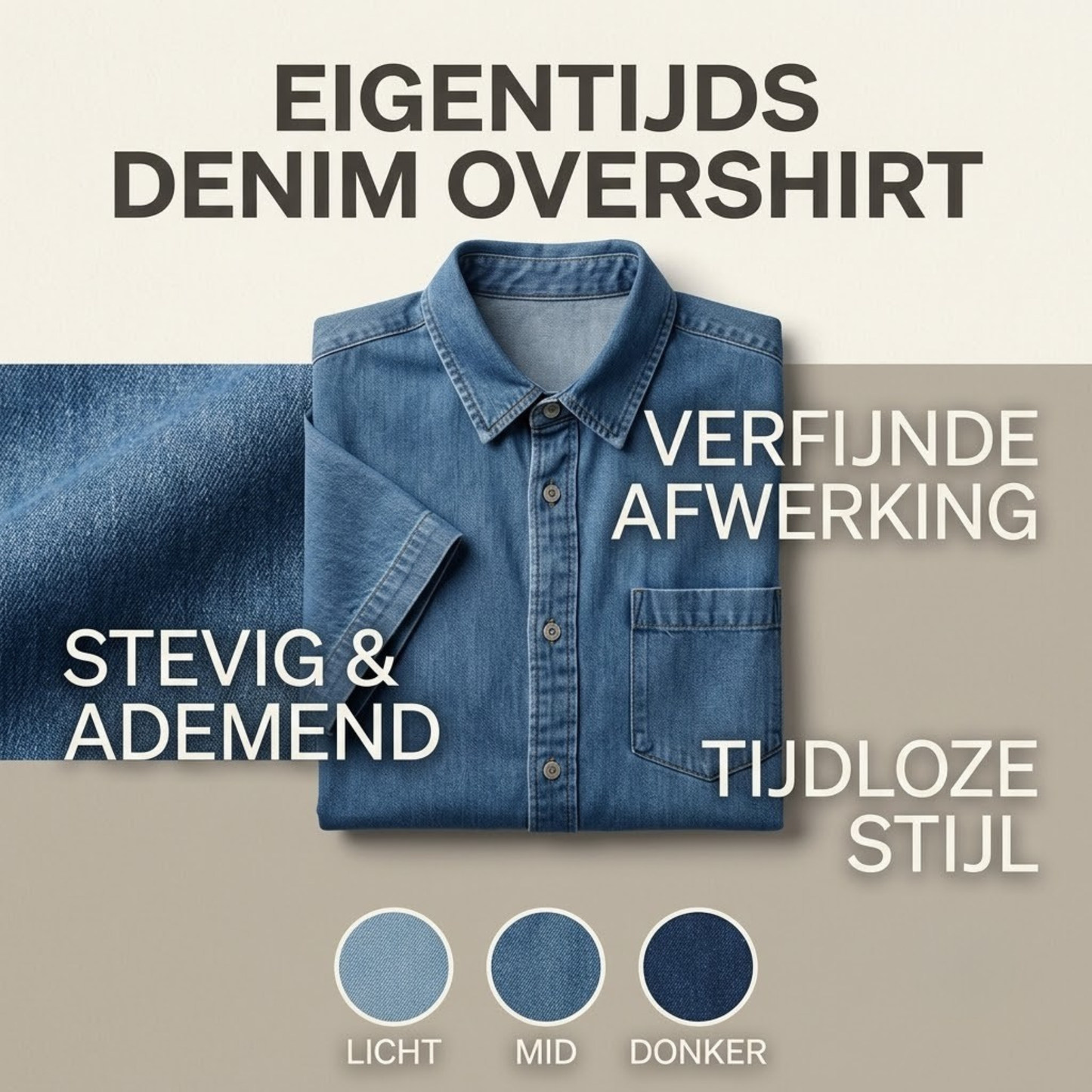 Livia Denim | Luchtige Denim Overshirt Met Korte Mouwen