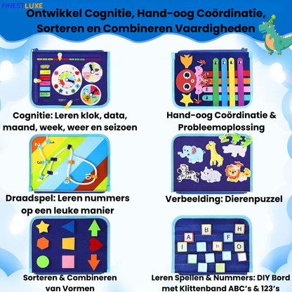 PlayLearn | Montessori Educatief Boek voor Kleintjes met Interactieve Activiteiten