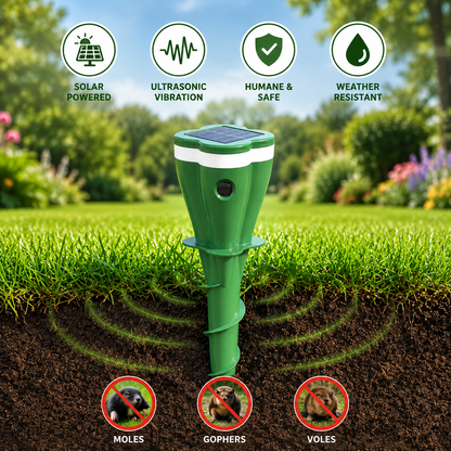 MoleGuard Solar | Bescherm je tuin tegen mollen en ongewenste dieren