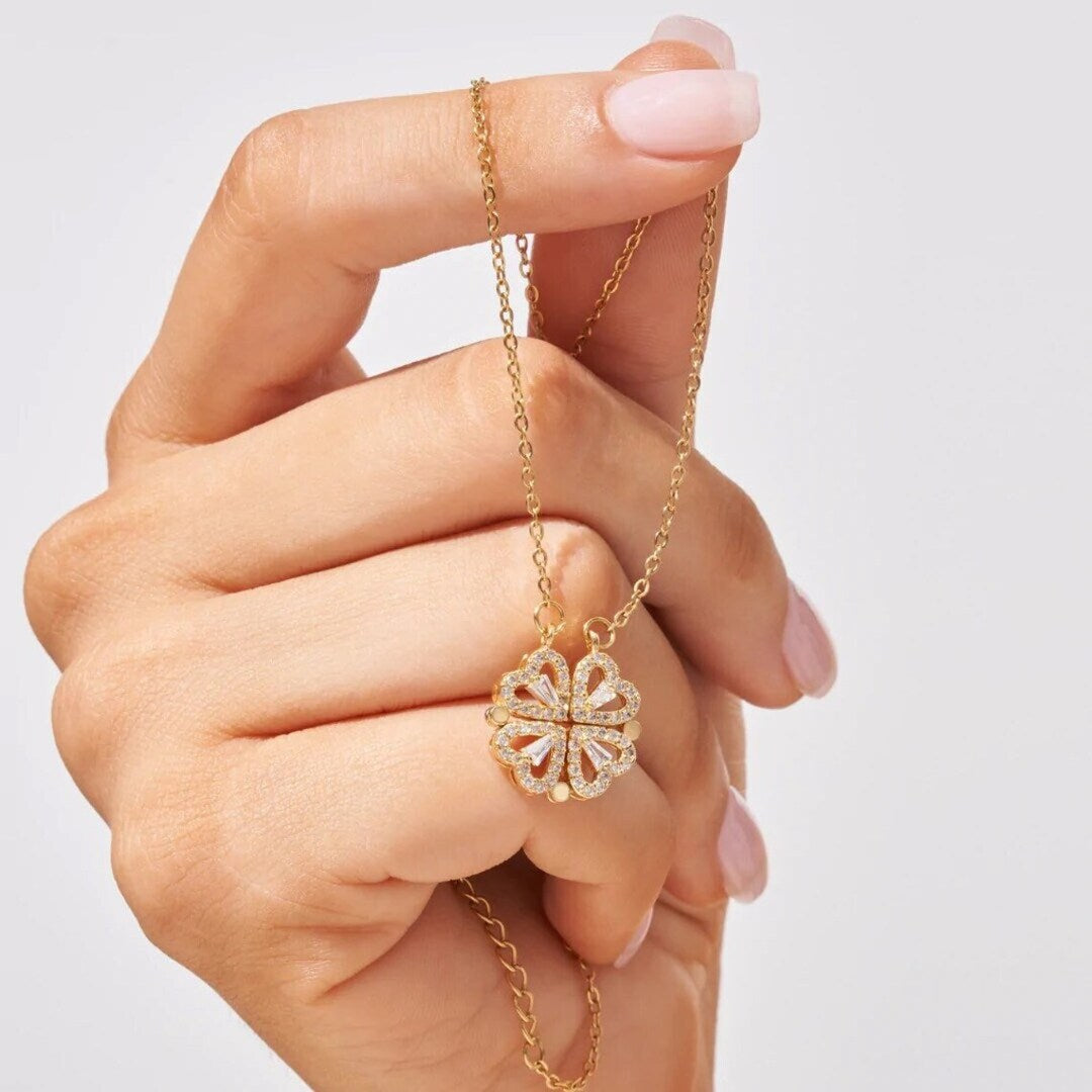 SparkLuxe | Verstelbare Ketting met Klaver- en Hartdesign