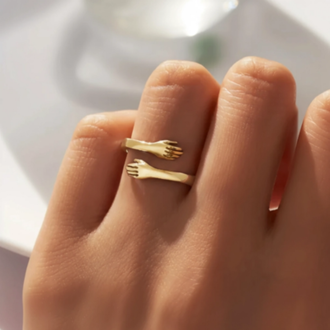 EmbraceRing | Verstelbare Ring met 18K Verguld Design