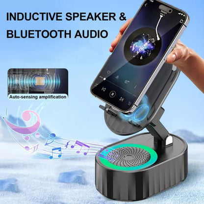 GlowStand | 5-in-1 Draadloze Inductie Speaker met Verlichting & Telefoonhouder