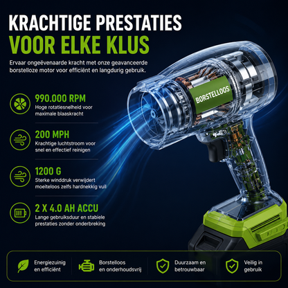 TurboCleaner | Lichtgewicht draadloze bladblazer