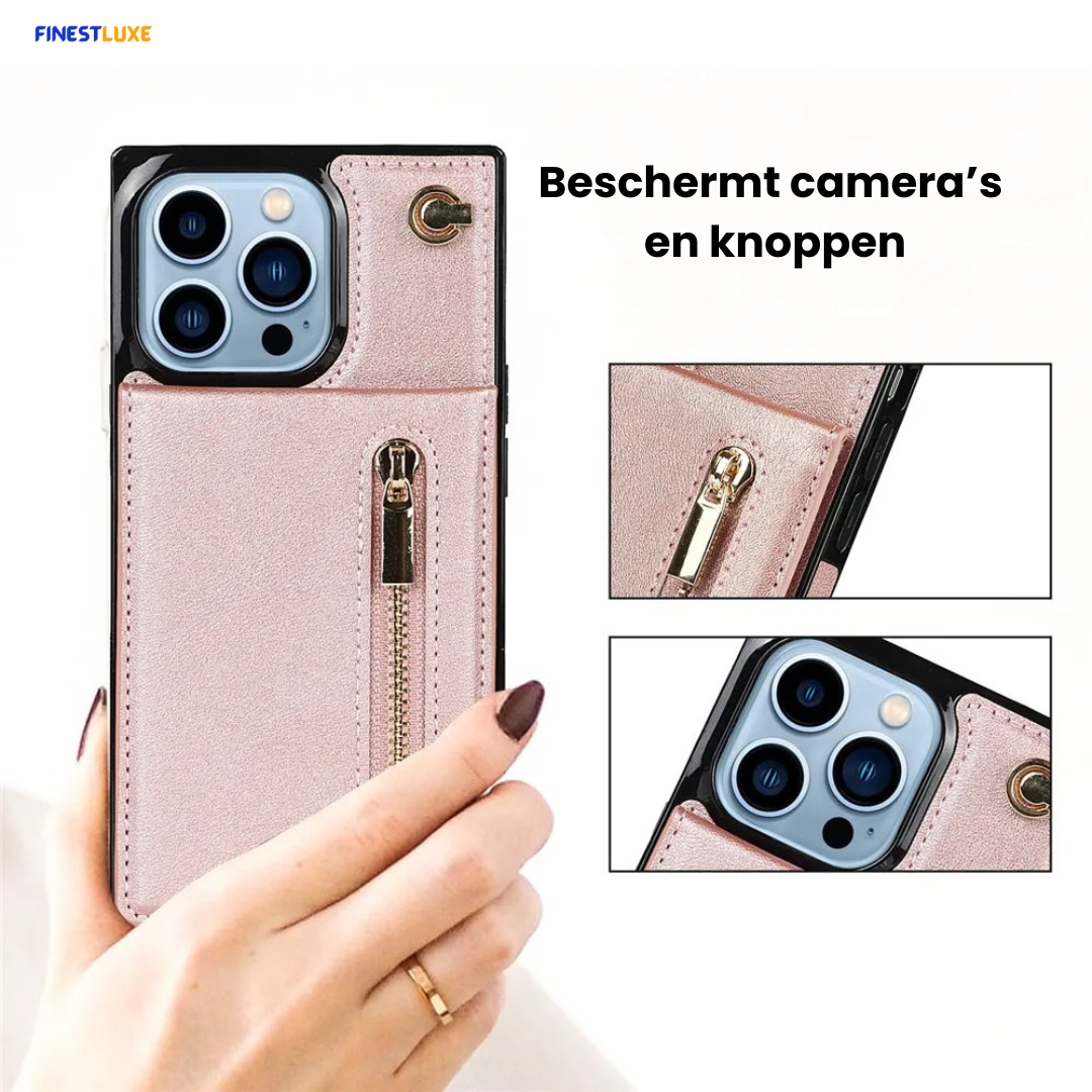 UrbanLoop | Crossbody Beschermhoes met Ritsvak & Kaartsleuven voor Smartphone