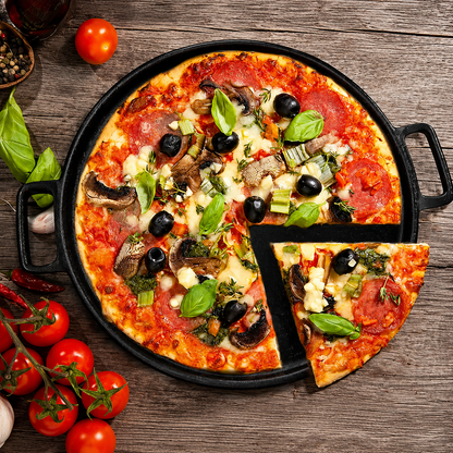 CrispPan | 14 Inch Gietijzeren Pizzapan Voor Een Krokante Bodem