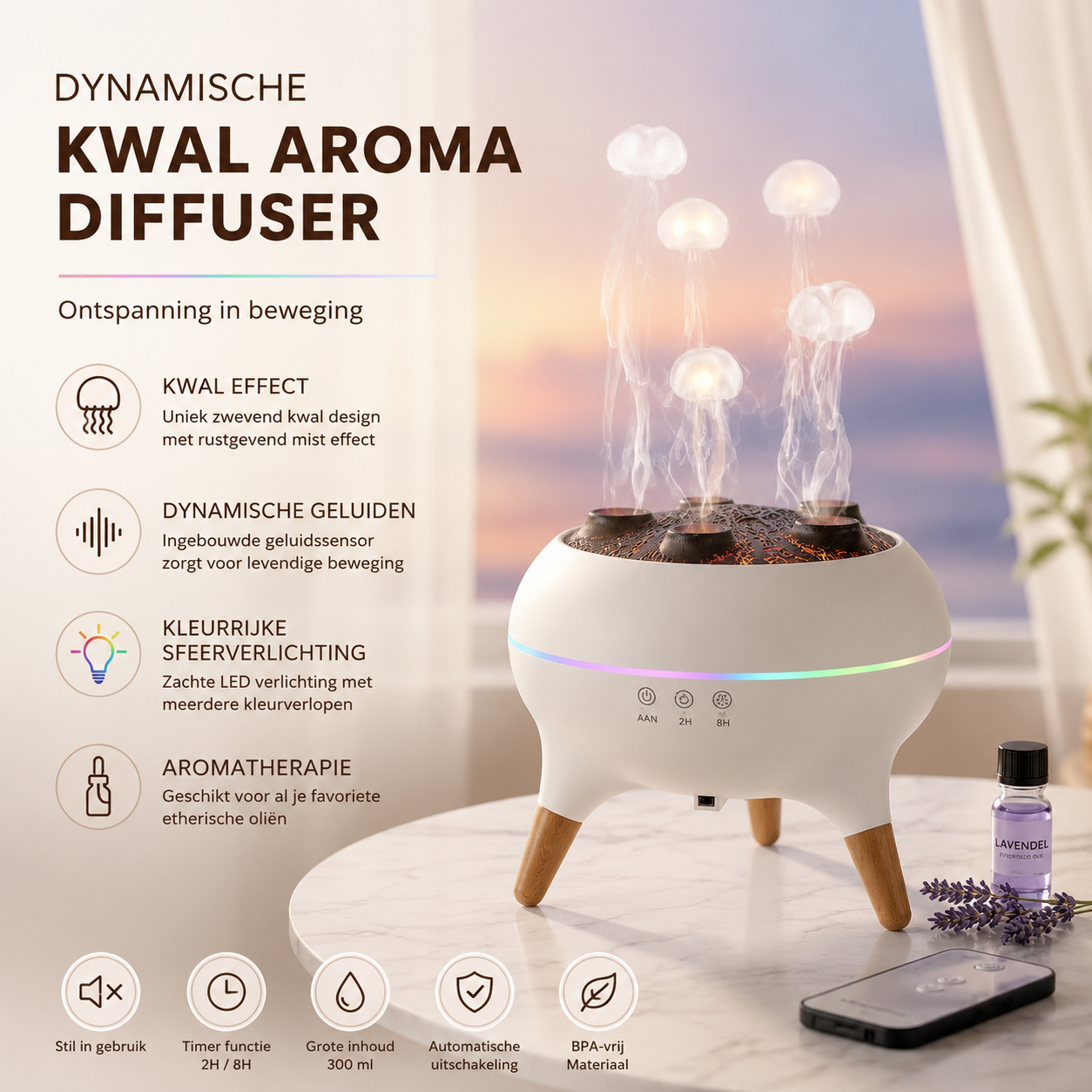 AquaJelly | Jellyfish Aroma Diffuser & Luchtbevochtiger
