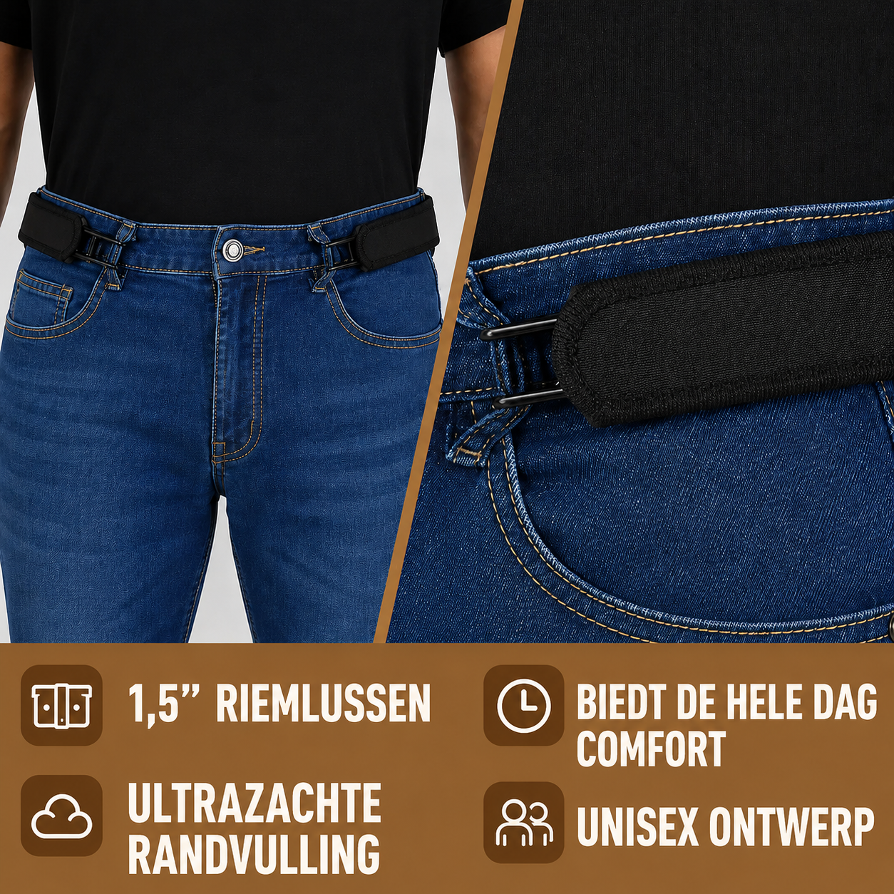 SlimHold | Elastische Clipband zonder Gesp voor Comfortabel Dagelijks Gebruik