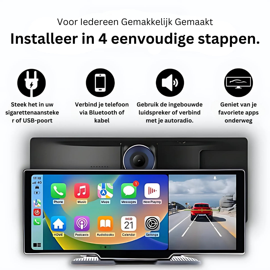 DriveSmart Pro | Apple CarPlay & Android Auto | Geschikt voor elke Auto